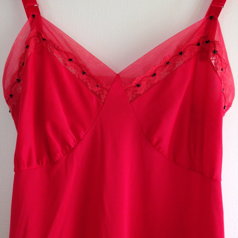 Vintage Strawberry Red Slip Dress